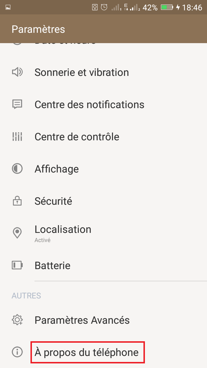 mettre à jour Android