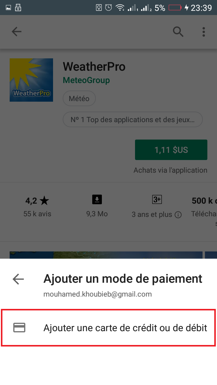 télécharger une application payante sur Android